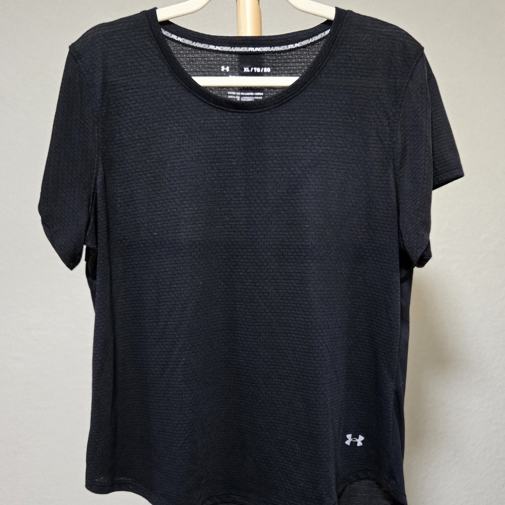 Under Armour HeatGear Streaker Tee – Black, Size XL